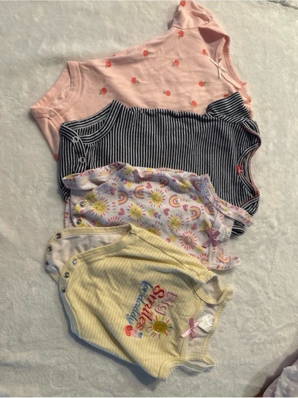 Carter's Pink, Navy, Yellow, White & Multi Rainbow Bodysuit Pack